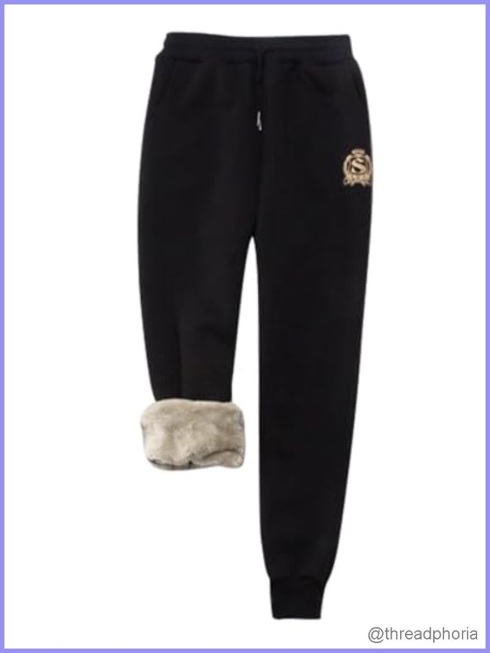 Women's Warm Fleece Lined Sweatpants Joggers High Rise Drawstring